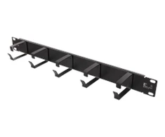 DELTACO 19 "cable handler, metal, 5 loops, 1U, juodas / 19-15