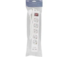 Deltaco 5 lizdų ilgiklis Nordic Quality įžemintas, 2xUSB-A (3x1,5mm²), 1,5m / 222998