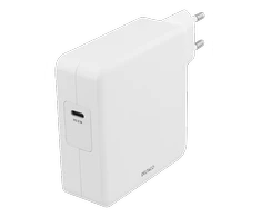 DELTACO 87W USB-C maitinimo šaltinis, greitas įkrovimas, USB-C PD, baltas / USBC-AC117