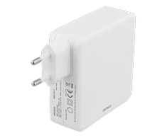DELTACO 87W USB-C maitinimo šaltinis, greitas įkrovimas, USB-C PD, baltas / USBC-AC117