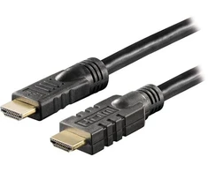 DELTACO aktyvus HDMI laidas, 4K, Ultra HD, HDMI Type A ha, auksinis dengtas, 20m, juodas / HDMI-1200