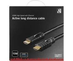 DELTACO actyvus HDMI kabelis, 4K, Ultra HD, 25m, juodas / HDMI-1250