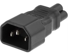 DELTACO Adapteris, IEC 60320 C14 į IEC 60320 C5, 250V / 2.5A, juodas DEL-1011