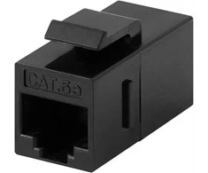 DELTACO Connector for keystone mounting, UTP (unshielded) Cat5e, ho-ho, juodas / 396-8