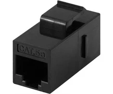 DELTACO Connector for keystone mounting, UTP (unshielded) Cat5e, ho-ho, juodas / 396-8