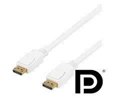 DELTACO „DisplayPort“ kabelis, 2m, 4K UHD, DP 1.2, baltas DP-1021D