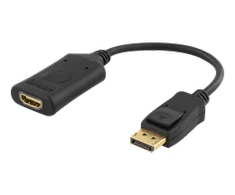DELTACO DisplayPort į HDMI 2.0b adapteris, 4K in 60Hz, aktyvus, HDCP 2.2, 3D, 0.1m, juodas DP-HDMI32