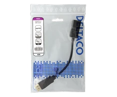 DELTACO DP į HDMI adapteris, dviejų režimų (DP ++), 3840x2160 prie 60Hz, 0.2m, juodas / DP-HDMI43
