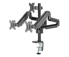 Monitoriaus laikiklis su dujine spyruokle DELTACO OFFICE aliuminis, pakeliamas, pasukamas, apsukamas, 17 "-27", 1,5-7kg, 75x75-100x100, juodas / ARM-0352