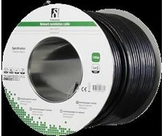 DELTACO F / UTP Cat6 montavimo kabelis, Lauke, 100m Roll, 250MHz, Delta Certified, Juodas TP-49F