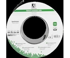 DELTACO F / UTP Cat6 montavimo kabelis, Lauke, 100m Roll, 250MHz, Delta Certified, Juodas TP-49F
