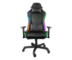 Žaidimų kėdė Deltaco GAM-080 Gaming Chair, PU oda, su RGB pašvietimu, Juoda