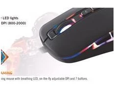 Pelė DELTACO GAMING su laidu 800-2000 DPI, 125 Hz, LED, USB, juoda / GAM-029