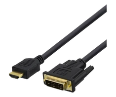 DELTACO HDMI į DVI kabelis, 1m, Full HD, Juodas HDMI-110D