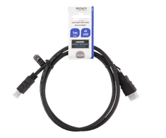 DELTACO HDMI kabelis, HDMI High Speed su Ethernet, 4K, 60Hz UHD, 19-pin ha-ha, 0.5 m, juodas / HDMI-905