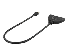 DELTACO HDMI Switch, 3 inputs to 1 output, 4K at 60Hz, 0.5m cable, 7.1 audio, Ultra HD, juodas / HDMI-7044