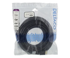 DELTACO High-Speed HDMI kabelis, 10 m, Ethernet, 4K UHD, Be ferito juodas / HDMI-1070D