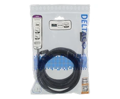 DELTACO High-Speed ​​​​Premium HDMI kabelis, 3 m, Ethernet, 4K UHD, Be ferito, juodas / HDMI-1030D
