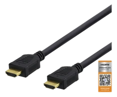 DELTACO High-Speed ​​Premium HDMI kabelis, 1,5 m, Ethernet, 4K UHD, Be ferito juodas / HDMI-1015D