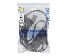 DELTACO IEC C20 - 5x IEC C13 maitinimo kabelis, 1m, 16A / 250V, Y-Splitter, b DEL-113M