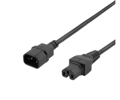 Bikuvalt DELTACO ikabelis IEC C15 - IEC C14, 0,5 m, juodas DEL-116-50