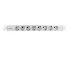 DELTACO Ilgiklis 8xCEE 7/4, 1xCEE 7/7, 19 "1U, 2m, baltas / GT-8529W