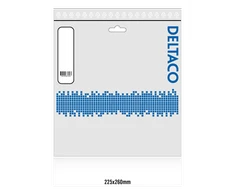 DELTACO įžemintas kabelis, kampinis CEE 7/7, IEC 60320 C13, 10m, 250V / 10A, juodas / DEL-111D
