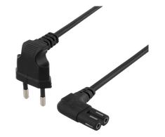 DELTACO kabelis, 2m, kampuotas CEE 7/16 - IEC 60320, juodas DEL-109BM