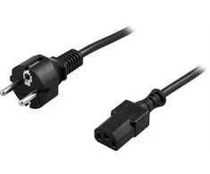 DELTACO kabelis, CEE 7/7 - IEC 60320 C13 , max 250V / 10A, 2m, juodas/ DEL-109M