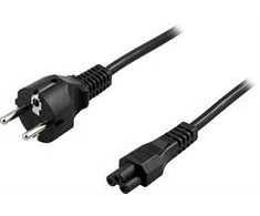 DELTACO kabelis CEE 7/7 IEC 60320 C5 , max 250V / 2.5A, 0.2m, juodasc DEL-109C-20