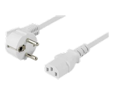 Kabelis Deltaco, 10m, max 250V / 10A, baltas DEL-111AV