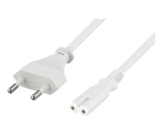 DELTACO maitinimo laidas, CEE 7/16 IEC 60320 C7, 2m, baltas DEL-109J