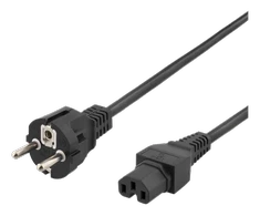 DELTACO maitinimo laidas CEE 7/7 - IEC C15, 2m, juodas DEL-117B