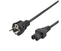 DELTACO maitinimo laidas CEE7 / 7 - IEC C15, 1m, juodas DEL-117
