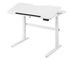 Elektrinis darbo stalas DELTACO OFFICE su pakeliamu stalviršiu ir LED valdymo skydeliu, baltas / DELO-0100