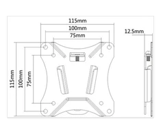„DELTACO Office“, fiksuotas laikiklis, 13 "-27", 25 kg, 75x75-100x100 / ARM-0100