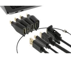 DELTACO OFFICE USB-C adapterių komplektas, mDP, DP, VGA, HDMI, juodas / USBC-AR1