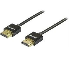 DELTACO plonas HDMI kabelis, UltraHD - 30Hz, 3m, 19 pin ha-ha, juodas / HDMI-HDMI