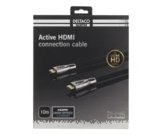 DELTACO PRIME Aktyvus HDMI kabelis, 10m, medžiaginis, 4K, Juodas HDMI-4100