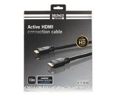 DELTACO PRIME Aktyvus HDMI kabelis, 10m, HDMI Type-A, 4K, Spectra, Juodas / HDMI-3100