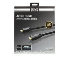 DELTACO PRIME Aktyvus HDMI Kabelis, 20m, HDMI Type-A, 4K, Juodas / HDMI-3200