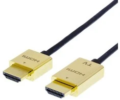 DELTACO PRIME HDMI kabelis, itin plonas, HDMI Type A ha, 4K, Ultra HD, 3.0m, juodas/auksinis / HDMI-1043-K