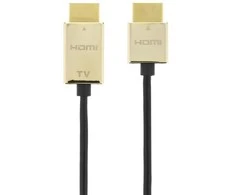 DELTACO PRIME HDMI kabelis, itin plonas, HDMI Type A ha, 4K, Ultra HD, 3.0m, juodas/auksinis / HDMI-1043-K