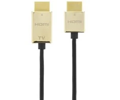 DELTACO PRIME HDMI kabelis, itin plonas, HDMI Type A ha, 4K, Ultra HD, 3.0m, juodas/auksinis / HDMI-1043-K