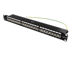 Komutacinė panelė Deltaco, 24xRJ45, Cat6a, 10Gbps, 1U, 19 ", PAN-200