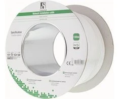DELTACO U / UTP Cat5e Instaliacinis kabelis, 100m, 100MHz, Delta Certified, baltas TP-38