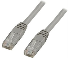 DELTACO U / UTP Cat5e patch kabelis, 3m, 100MHz, Delta-certified, pilkas / 3-TP