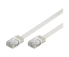 DELTACO U / UTP Cat6 patch kabelis, flat, 2m, 250MHz, baltas / TP-62V-FL