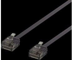 DELTACO U / UTP Cat6a pataisinis kabelis, plokščias, 5m, tik 1mm storio, 500MHz, juodas / UUTP-2067