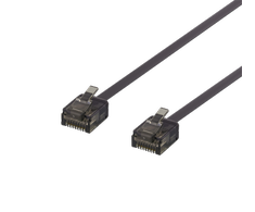 DELTACO U / UTP Cat6a pataisinis kabelis, plokščias, 5m, tik 1mm storio, 500MHz, juodas / UUTP-2067